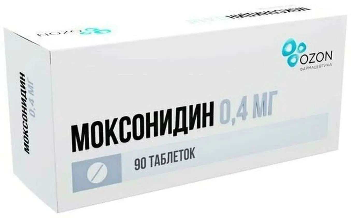 МОКСОНИДИН табл. п.п.о. 0.4мг N90 (ОЗОН, РФ)
