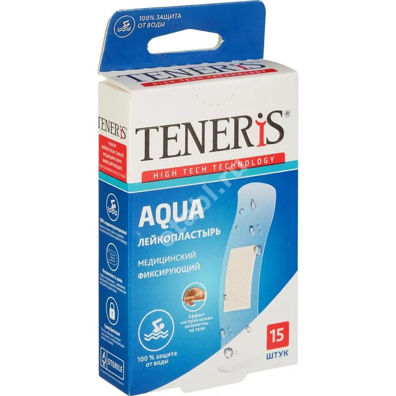 ПЛАСТЫРЬ бактерицид. Тенерис AQUA полимер. 1.9х7.6см N15 (ФармЛайн с.р.о., ВЕЛИКОБРИТАНИЯ)