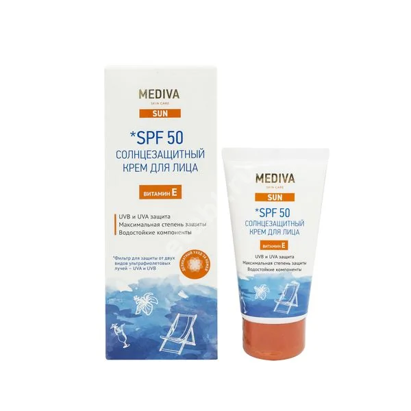 МЕДИВА САН крем для лица солнцезащит SPF50 50мл (Биокон Плюс НПО, РФ)
