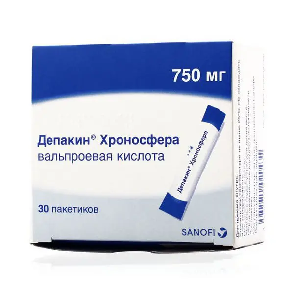 ДЕПАКИН ХРОНОСФЕРА гран. пролонг. внутр. 750мг N30 (САНОФИ, ФРАНЦИЯ)