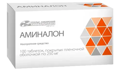 АМИНАЛОН табл. п.о. 250мг N100 (Усолье-Сибирский химфармзавод, РФ)