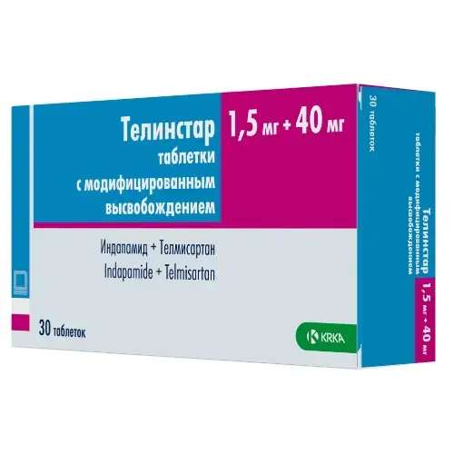 ТЕЛИНСТАР табл. с модиф. высвоб. 1.5мг+40мг N30 (КРКА, СЛОВЕНИЯ)