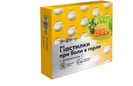 БИОФОРТЕ при боли в горле пастилки 3г N9 Липа/мед (Гуслица/Асгард ООО, РФ)