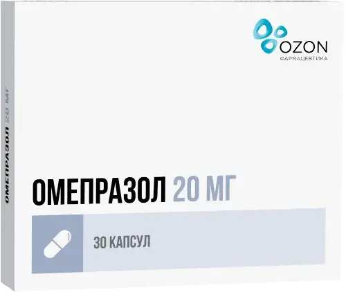 ОМЕПРАЗОЛ капс. кшр. 20мг N30 (ОЗОН, РФ)