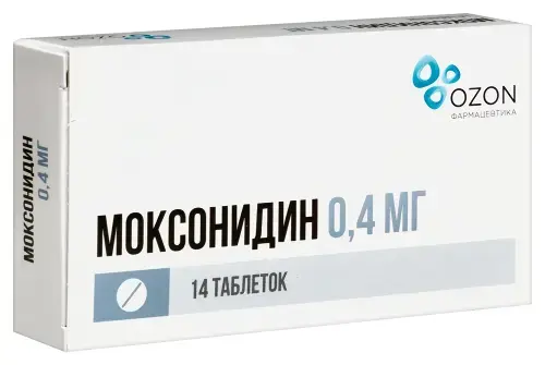 МОКСОНИДИН табл. п.п.о. 0.4мг N14 (ОЗОН, РФ)