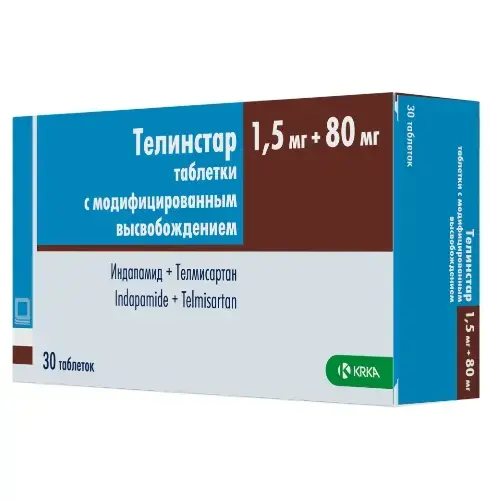 ТЕЛИНСТАР табл. с модиф. высвоб. 1.5мг+80мг N30 (КРКА, СЛОВЕНИЯ)