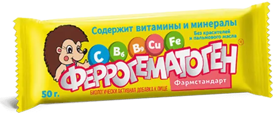 ГЕМАТОГЕН Феррогематоген пастилки жев. 50г N1 (ФАРМСТАНДАРТ, РФ)