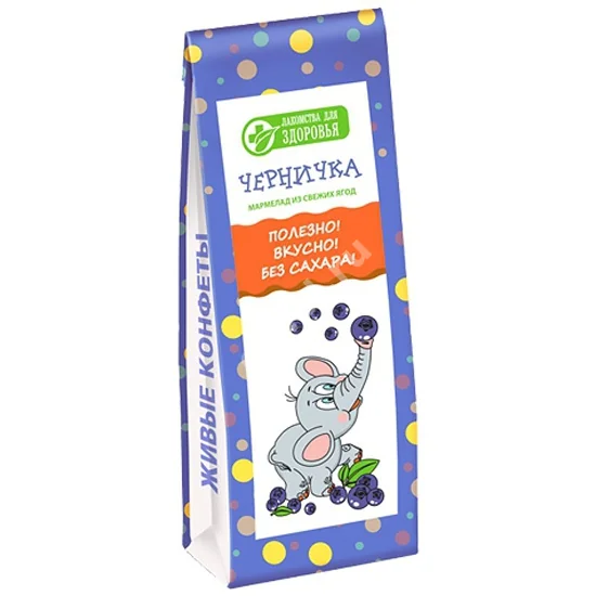 ЛАКОМСТВА ДЛЯ ЗДОРОВЬЯ мармелад 105г Черника (Конфаэль, РФ)