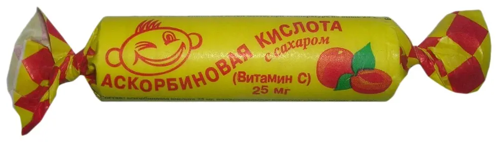 АСКОРБИНОВАЯ КИСЛОТА с сах. табл. (крутка) N10 Лесная ягода (Аскопром, РФ)