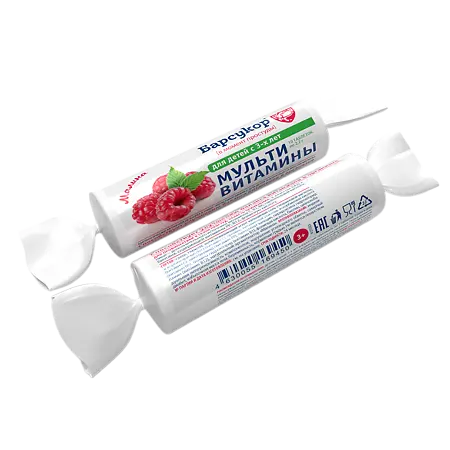 БАРСУКОР Мультивитамины табл. (крутка) 2.2г N10 Малина (Фарминдустрия, РФ)