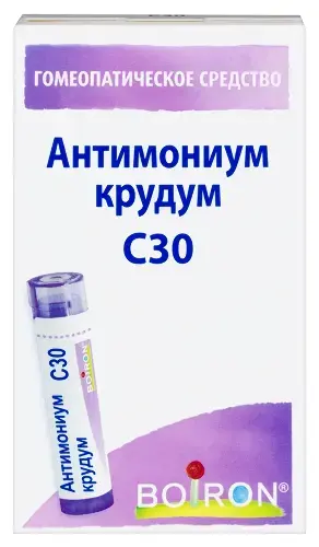 АНТИМОНИУМ КРУДУМ С30 гран. гомеопат. 4г N1 (Буарон Лаб, ФРАНЦИЯ)