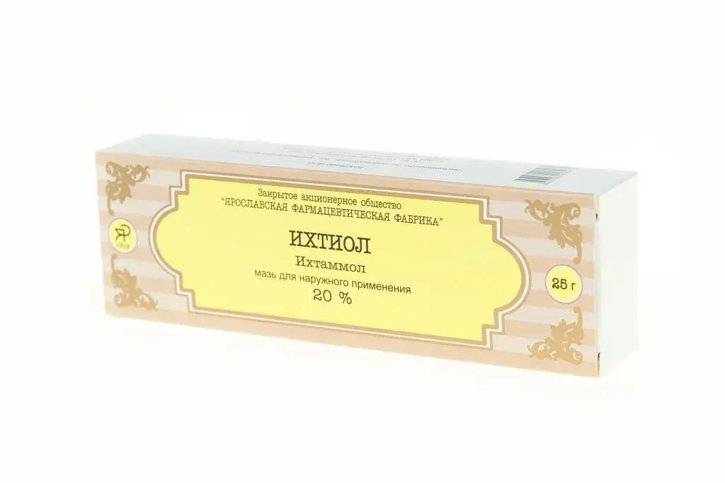 ИХТИОЛОВАЯ мазь (туба) 20% - 25г N1 (Ярославская Ф.Ф., РФ)