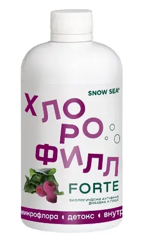 ХЛОРОФИЛЛ ФОРТЕ Snow Sea жидк. д/ внутр. прим. (фл.) 450мл N1 Малина/Мята (Архангельский водорослевый комбинат, РФ)