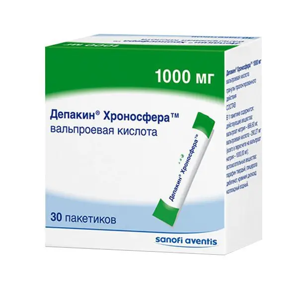 ДЕПАКИН ХРОНОСФЕРА гран. пролонг. внутр. 1 000мг N30 (САНОФИ, ФРАНЦИЯ)