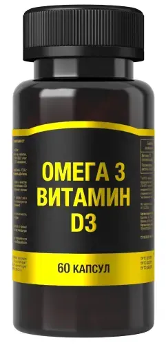 ОМЕГА-3 Витамин Д3 капс. 0.85г N60 (КОРОЛЕВФАРМ, РФ)