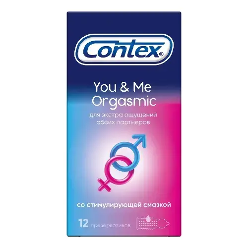 КОНТЕКС (CONTEX) You&Me Orgasmic презервативы N12 с ребрами и точками (РЕКИТТ БЕНКИЗЕР, ТАИЛАНД)