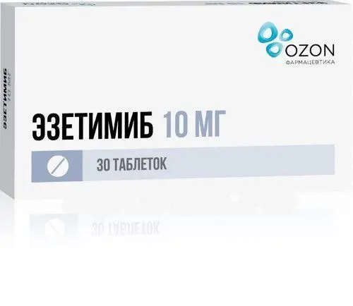 ЭЗЕТИМИБ табл. 10мг N30 (ОЗОН, РФ)