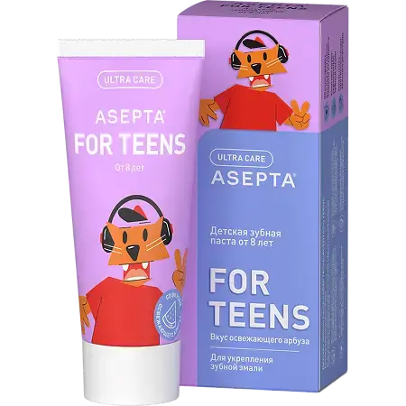 АСЕПТА Teens зубная паста Минерализация 8+ 50мл Арбуз (ВЕРТЕКС, РФ)