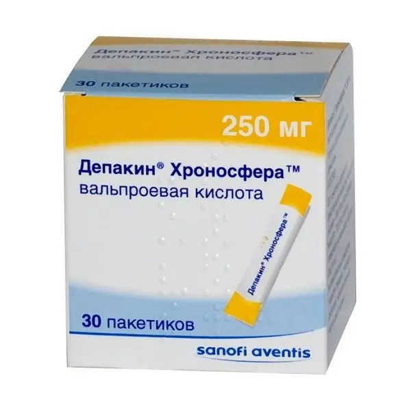 ДЕПАКИН ХРОНОСФЕРА гран. пролонг. внутр. 250мг N30 (САНОФИ, ФРАНЦИЯ)