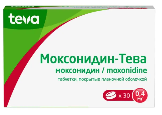 МОКСОНИДИН табл. п.п.о. 0.4мг N60 (ТЕВА, БЕЛАРУСЬ)