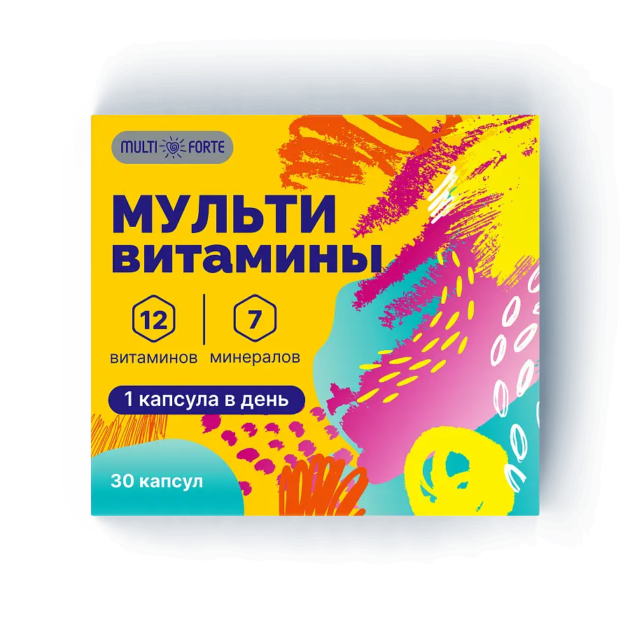 МУЛЬТИФОРТ Мультивитамины капс. 0.68г N30 (Барнаульский ЗМП, РФ)