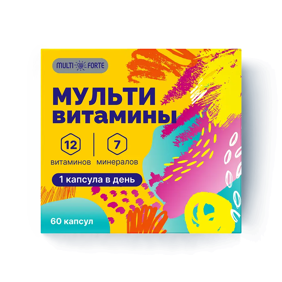 МУЛЬТИФОРТ Мультивитамины капс. 0.68г N60 (Барнаульский ЗМП, РФ)