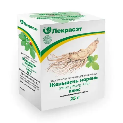 ЖЕНЬШЕНЯ КОРЕНЬ ПЛЮС чайный напиток 25г N1 (Лекра-СЭТ, РФ)