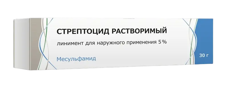 СТРЕПТОЦИД линим. (туба) 5% - 30г N1 (Тульская Ф.Ф., РФ)