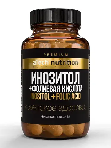 ИНОЗИТОЛ+ФОЛИЕВАЯ КИСЛОТА Атеч Нутритион (Atech nutrition) капс. 0.72г N60 (Арсенал Атлета, РФ)