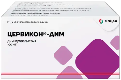 ЦЕРВИКОН-ДИМ супп. ваг. 100мг N25 (АЛЬТФАРМ, РФ)