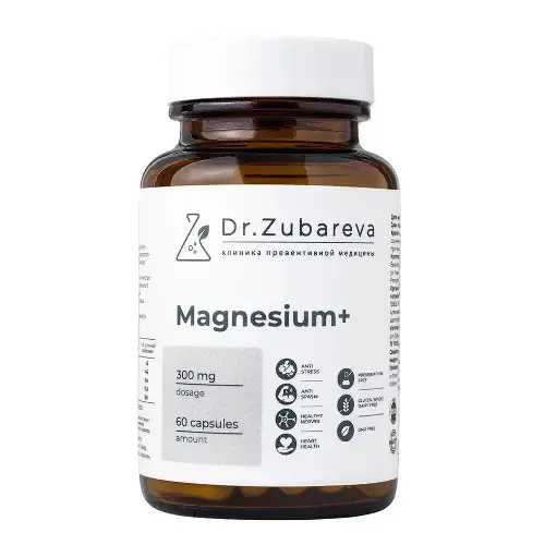 МАГНИЙ+ Др.Зубарева капс. (банк.) 0.6г N60 (Биосинергия, РФ)
