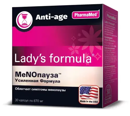 ЛЕДИ-С ФОРМУЛА Менопауза Усиленная формула капс. 0.87г N30 (Келкер, США)