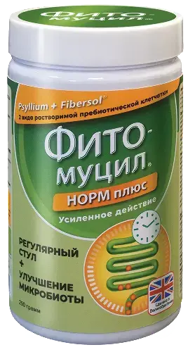 ФИТОМУЦИЛ НОРМ ПЛЮС пор. (банк.) 250г N1 (ФАРМАМЕД, ВЕЛИКОБРИТАНИЯ)