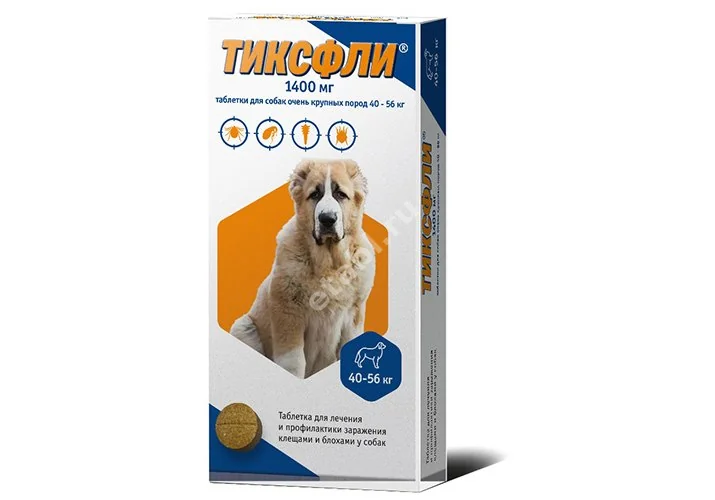ТИКСФЛИ табл. 1 400мг д/собак 40-56кг N1 (Хебей Вейерли Биотех , КИТАЙ)