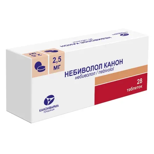 НЕБИВОЛОЛ табл. 2.5мг N28 (КАНОНФАРМА, РФ)