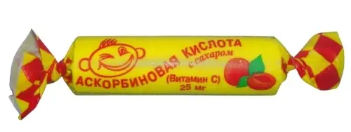 АСКОРБИНОВАЯ КИСЛОТА с сах. табл. (крутка) N10 Персик (Аскопром, РФ)
