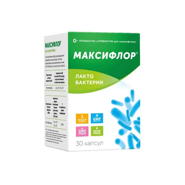 МАКСИФЛОР ЛАКТО 2 млрд КОЕ капс. N30 (В-Мин, РФ)
