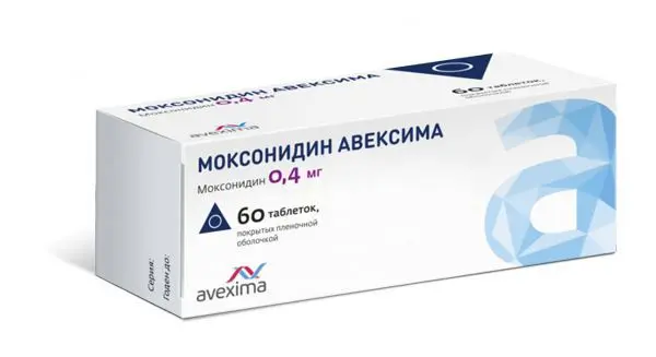 МОКСОНИДИН табл. п.п.о. 0.4мг N60 (Ирбитский ХФЗ, РФ)