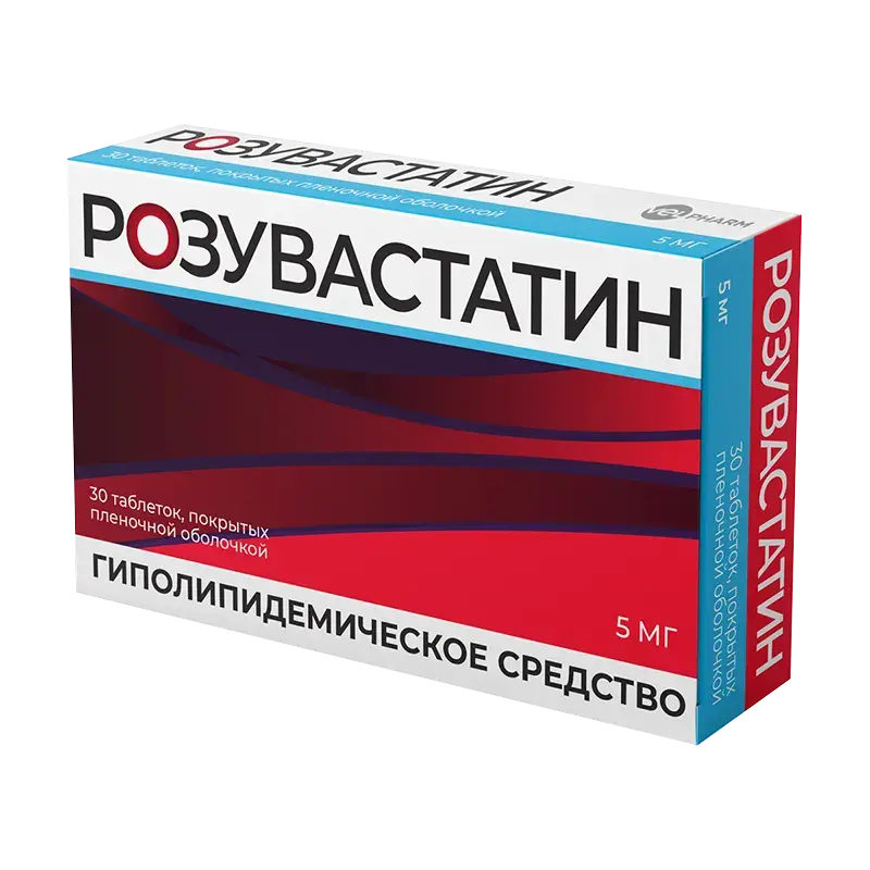 РОЗУВАСТАТИН табл. п.п.о. 5мг N30 (Велфарм-М, РФ)