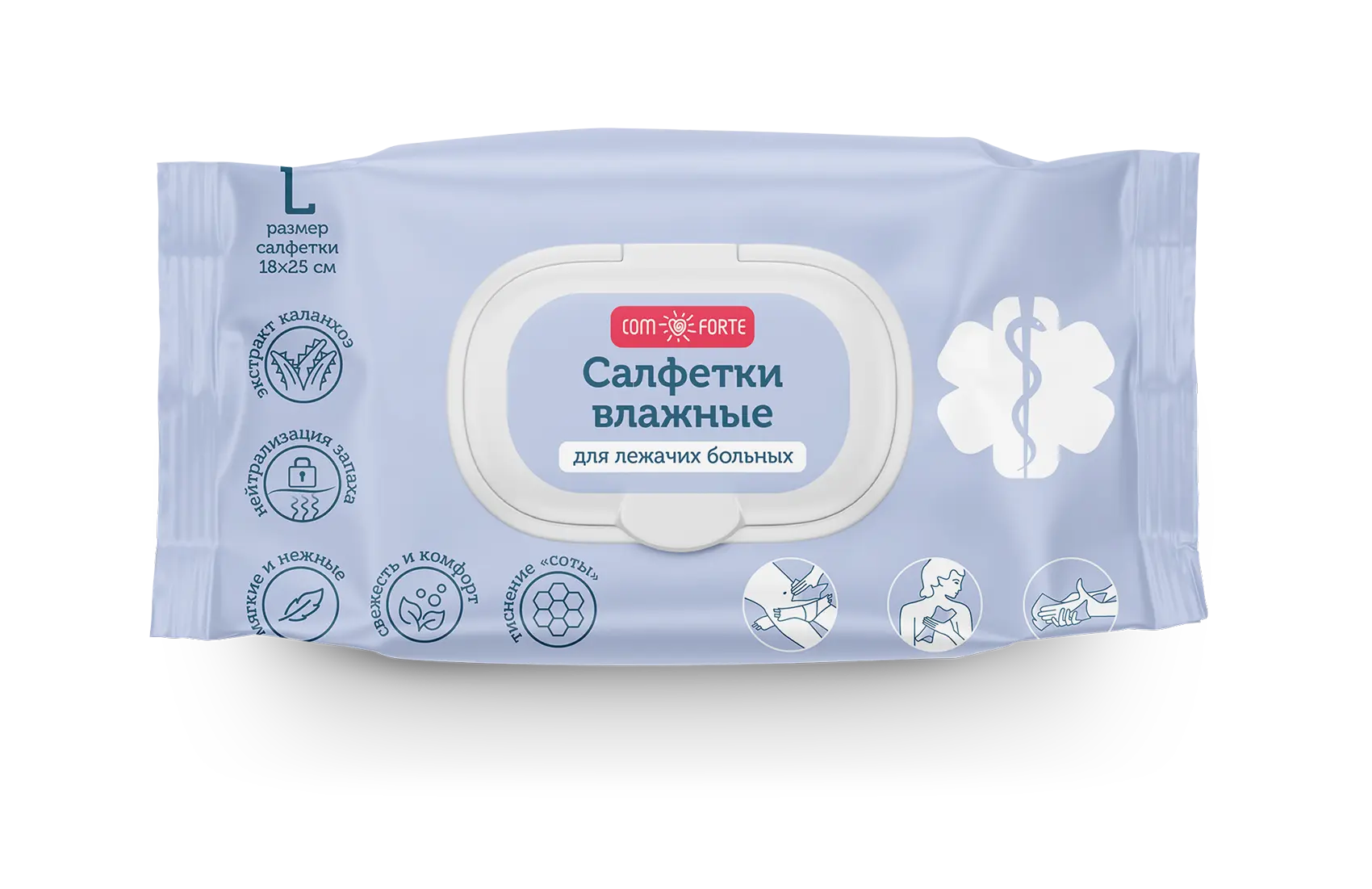КОМФОРТ (COMFORTE) салфетки влажные д/лежачих больных р.L N60 (Авангард, РФ)