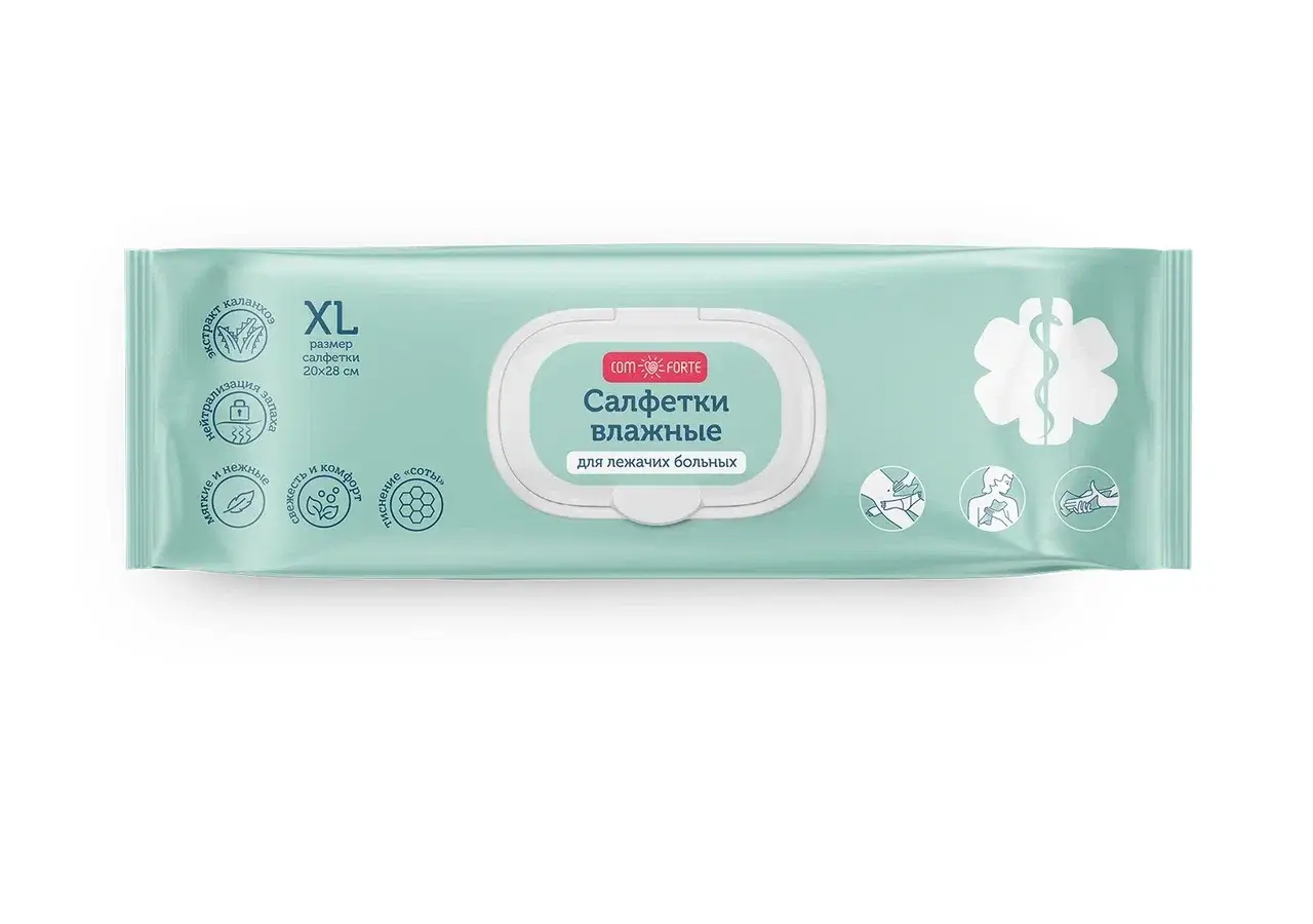 КОМФОРТ (COMFORTE) салфетки влажные д/лежачих больных р.XL N60 (Авангард, РФ)