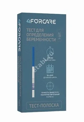 ТЕСТ НА БЕРЕМЕННОСТЬ 4Forcare Ультрачувствительный полоска N1 (ФармЛайн с.р.о., ВЕЛИКОБРИТАНИЯ)