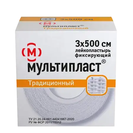 ПЛАСТЫРЬ ФИКСИРУЮЩИЙ Мультипласт ткан. 3х500см N1 (ВАЛЕНТА, РФ)