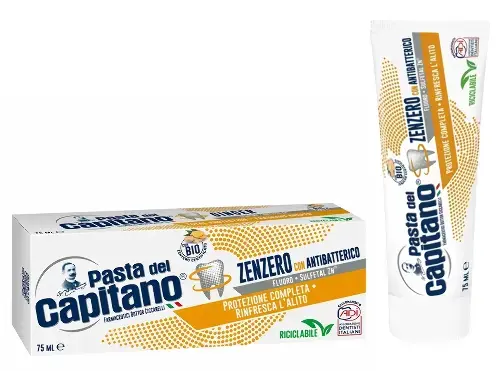 ПАСТА КАПИТАНА (PASTA DEL CAPITANO) зубная паста Абсолютная защита Имбирь 75мл (Фармацевтический Доктор Чиккарелли, ИТАЛИЯ)