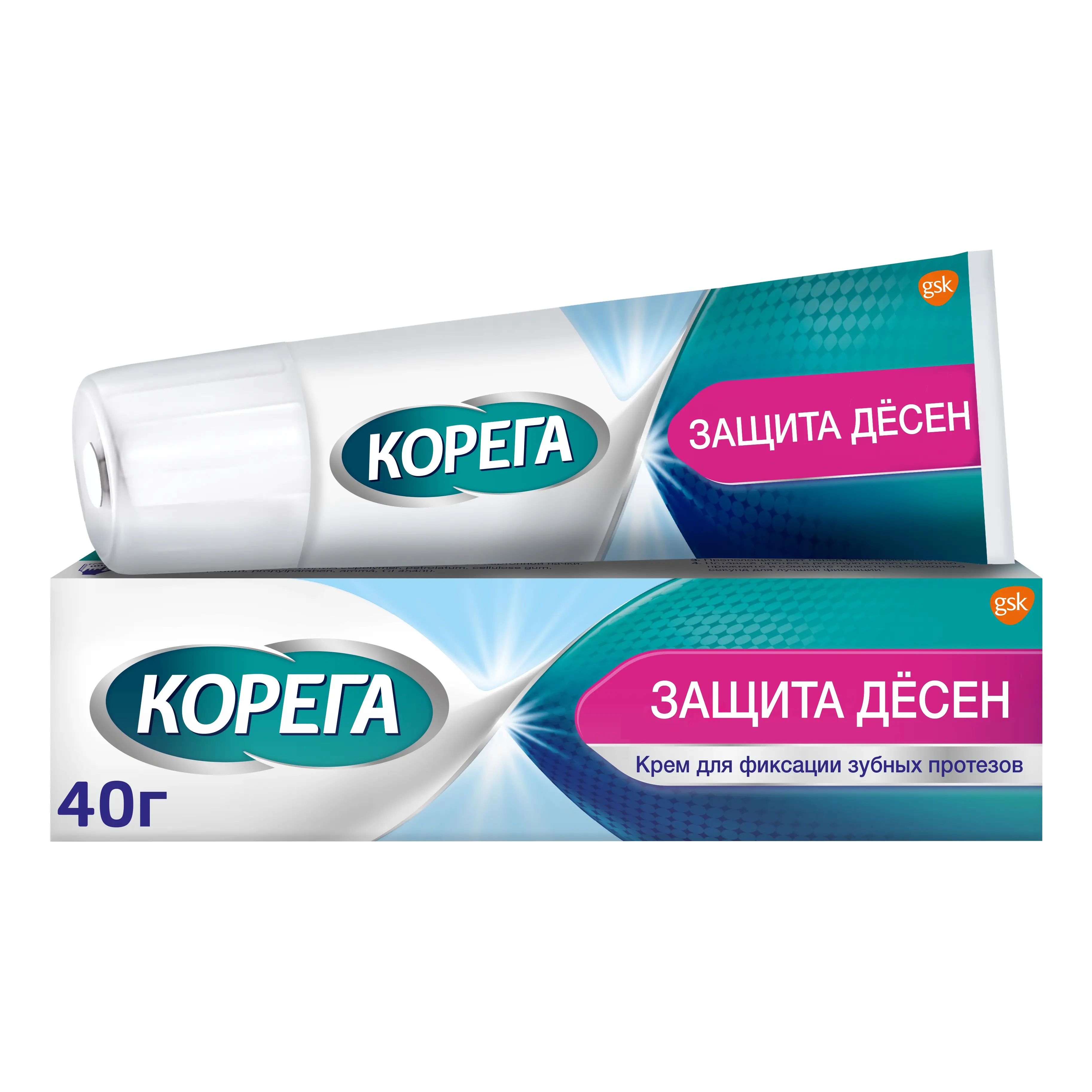 КОРЕГА крем для зубных протезов Защита десен 40г (ГЛАКСО СМИТ КЛЯЙН, ИРЛАНДИЯ/ВЕЛИКОБРИТАНИЯ)