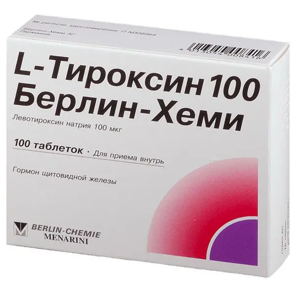 Л-ТИРОКСИН Берлин-Хеми 100 табл. 100мкг N100 (БЕРЛИН ХЕМИ, ГЕРМАНИЯ)