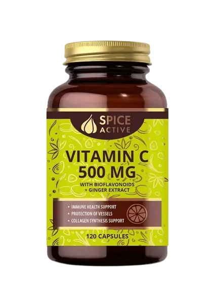 ВИТАМИН С 500 Спайс Актив (Spice Active) Биофлавоноиды/имбирь капс. 0.76г N120 (Фарминтегро, РФ)