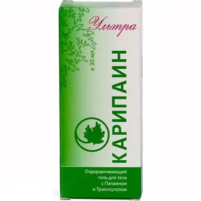 КАРИПАИН Ультра гель для тела Папаин/Транскутол 30мл (Ас-Ком, РФ)