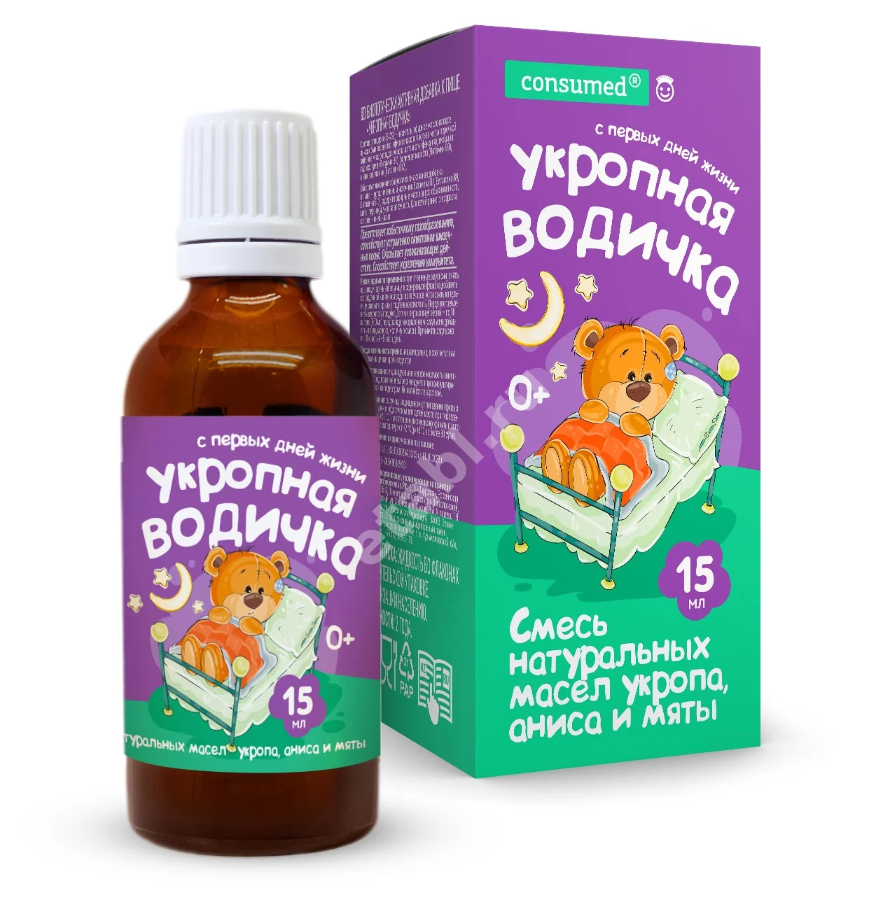 УКРОПНАЯ ВОДА Консумед Кидс 0м+ (фл.) 15мл (Мирролла, РФ)