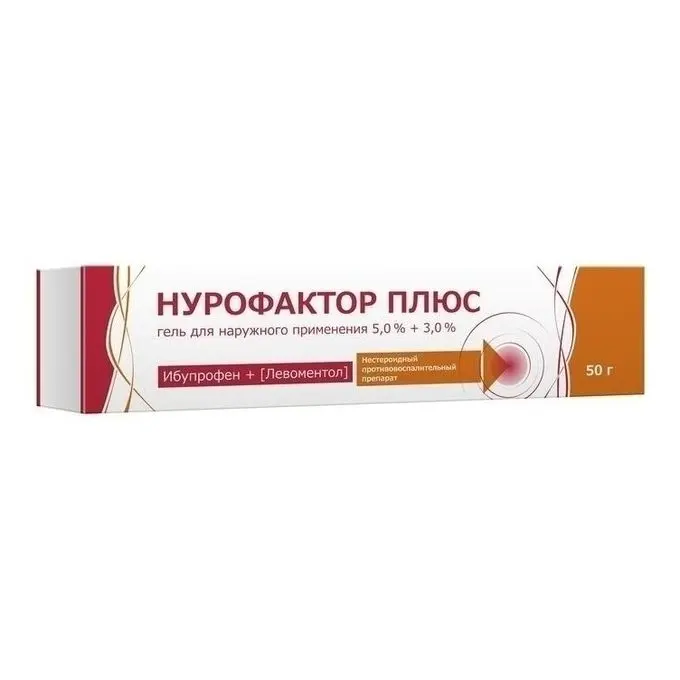 НУРОФАКТОР ПЛЮС гель д/наруж. прим (туба) 5%+3% - 50г N1 (Тульская Ф.Ф., РФ)